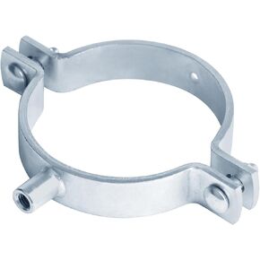 4 Pcs 4" OD Pipe Clamp Galvanized Extension Split Ring Pipe Hanger for 3/8"-16 Thread Rod, Heavy Duty Adjustable Pipe Bracket Clamp, for 4" OD Pipe, Thickness 4.7mm