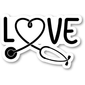 Nurse Love Sticker Nurse Life Stickers - 3 Pack - Set of 2.5, 3 and 4 Inch Vinyl Laptop Stickers - for Laptop, Phone, Water Bottle, Car & More Decal (3 Pack) S215036-3Pack