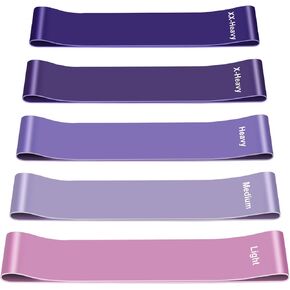 Resistance Bands, 5 Pcs Exercise Bands for Legs Glutes Arms, Skin-Friendly Resistance Fitness Exercise Loop Bands for Gym Home Yoga Pilates with Carry Bag and Instruction Guide in Saudi Arabia