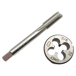 HSS 3/8"-32 Thread Tap and Die Set Right Hand 3/8-32 UNEF Machine Screw Tap 3/8 x 32 Thread Tap and Round Die RH, 3/8x32, 3/8-32 Machine Screw Die