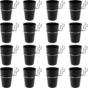 16 Set Pegboard Cups, Black Pegboard Bins with Ring Hooks, Peg Board Cups for Office Organizing Storage Tools