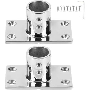 Marine Grade Boat Rectangle Hand Rail Base, Sturdy and Versatile, 316 Stainless Steel 90 Degree Base Rail Fitting for 7/8 inch or 1 inch Tube(2-Pack)
