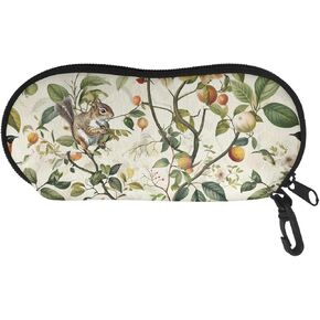 Soft Sunglasses Soft Case, Unisex Portable Eyeglasses Box Lightweight Glasses Pouch with Hook & Zipper Protector
