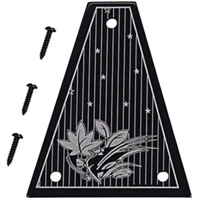 Healifty Truss Rod Cover Professional Metal Star Flower Triangle Guitar Parts Truss Rod Cover for Guitar Musical Instrument Bass Black