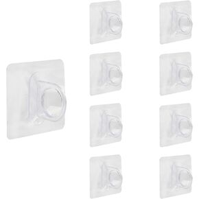 Transparent Multifunctional Circular Self-Adhesive Hook 8pcs Adjustable Curtain Rod Hooks Curtain Hangers for Bathroom Kitchen Home Bathroom and Hotel in Saudi Arabia
