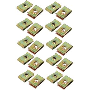 Uxcell 25 قطعة M4/ST4.0 حجم الخيط 65Mn فولاذ مطلي بالزنك مقذوف على شكل حرف U نحاسي