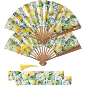 2PC Ocean Beach Palm Tree Wedding Favors Hand Folding Fans with Tassel Bags DIY Decor Sets Bulk Gifts for Party Favors Guests Fabric Silk Fans Bridesmaid Birthday Bachelorette Travel Cloth Fans