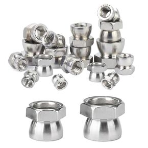 50pcs M8 Nylon Lock Nuts 304 Stainless Steel Insert Hex Nuts Screw-off Tamperproof Security Shear Nuts for Outdoor Courtyard Facilities, Construction and other Industrial Sectors (M8)