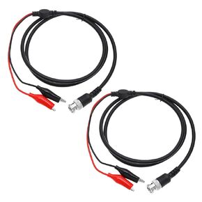 2pcs BNC Double Alligator Clip Test Cable P1011 BNC Probe Cable BNC Q9 to Double Alligator Clip Test Cable Probe Leads Oscilloscope Test