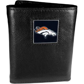 Siskiyou NFL Denver Broncos Leather Tri-Fold Wallet Black