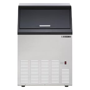 Maxx Ice Self-Contained 100lb Ice Maker, Air Cooled, Stainless Steel and Black Trim with 35lbs Ice Storage Capacity