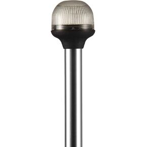 Attwood 5350-PA12-7 Folding All-Round 12-Inch Marine Boat Incandescent Pole Light, Silver, One Size