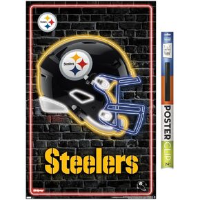 Trends International NFL Pittsburgh Steelers - Neon Helmet 23 Wall Poster