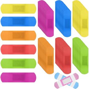 120Pcs Kids Bandages 10 Styles Cute Cartoon Bandaids Variety Pack,0.9In Round Vaccination Bandage Adhesive Dot Flexible Fabric Kids Bandaids for Small Wounds, Pimples, Vaccination and Blisters