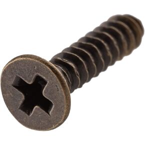 #5 x 5/8" Antique Brass Flat Countersunk Head Phillips Drive Wood Screws | Pack of 25 | Self Tapping Screws for Wood Antique or Modern Furniture | UA-SCR558FPHAB