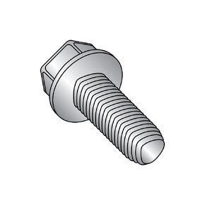 Small Parts 1106RW410 410 Stainless Steel Thread Rolling Screw for Metal, Passivated Finish, Hex Washer Head, #10-32 Thread Size, 3/8" Length (Pack of 50)