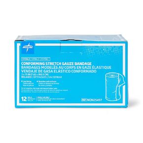 Medline Sterile Conforming Gauze Bandages, 3" x 75", Ideal for Wound Care, Pack of 96