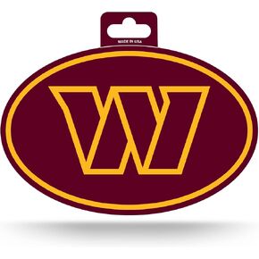 Rico Industries NFL Washington Commanders Color Full Color Oval Sticker Colored Oval Sticker,White 4 x 6