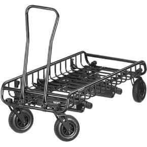 Yakima EXO WarriorWheels Sturdy Heavy Duty Cargo Basket Cart Kit Connects to the EXO GearWarrior Roll up to 110 Pounds with Easy to Grab Handle, Black