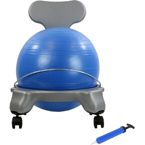 CanDo Ball Chair - Plastic - Mobile - with Back - Child Size - with 15" Blue Ball