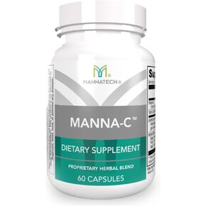 Natural Source Vitamin C, Manna-C 60 Capsules, Proprietary Herbal Blend, W/Natural Vitamin C & Glycans, Helps The Body’s Immune Defense