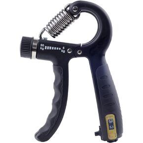 Gripper - Hand Grip Strengthener with Counter, Adjustable Resistance from 11-132 LB (5-60 KG), Strength Training for Fingers, Metal Black