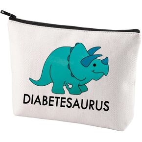 CENWA Diabetes Diabetic Supply Case Funny Diabetic Bag Gift Diabetesaurus Diabetic Dinosouar Bag (DIABETESAURUS B)