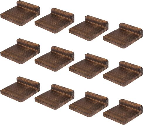 12 قطعة من الأرفف العائمة الصغيرة المثبتة على الحائط مقاس 5x5 بوصة رف خشبي عائم صغير معلق رف عرض لغرفة النوم والحمام والمطبخ والمكتب وتخزين ديكور الحائط in Kuwait