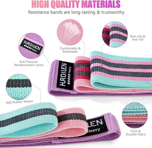 مجموعة أربطة مقاومة للتمرين، 3 قطع من أربطة السحب و3 قطع من أربطة المساعدة مع مرساة باب للساقين والأرداف والورك وأشرطة حلقات من القماش لتمارين رياضية والمنزل والمكتب in Kuwait