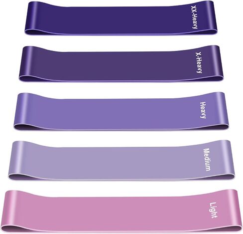 Resistance Bands, 5 Pcs Exercise Bands for Legs Glutes Arms, Skin-Friendly Resistance Fitness Exercise Loop Bands for Gym Home Yoga Pilates with Carry Bag and Instruction Guide in Saudi Arabia