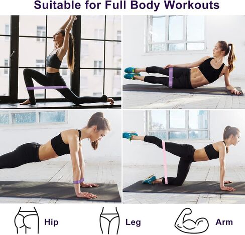 Resistance Bands, 5 Pcs Exercise Bands for Legs Glutes Arms, Skin-Friendly Resistance Fitness Exercise Loop Bands for Gym Home Yoga Pilates with Carry Bag and Instruction Guide in Saudi Arabia