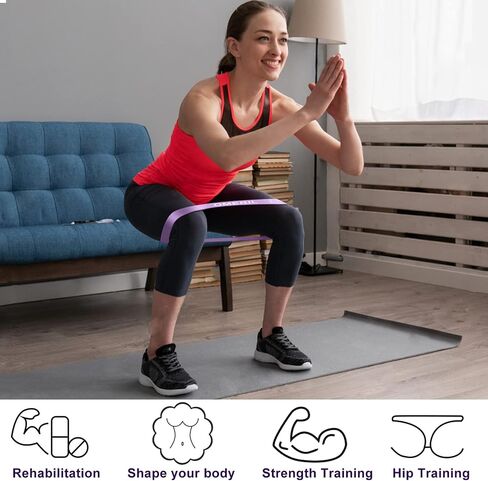 Resistance Bands, 5 Pcs Exercise Bands for Legs Glutes Arms, Skin-Friendly Resistance Fitness Exercise Loop Bands for Gym Home Yoga Pilates with Carry Bag and Instruction Guide in Saudi Arabia