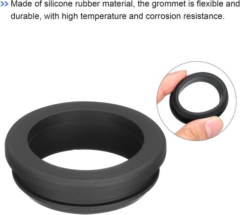 MECCANIXITY 2Pcs Snap Rubber Grommet Plug Mount Dia 38.6mm ID 32.5mm Seal Anti-Scratch for Electrical Box Cable Pipe Black in Saudi Arabia