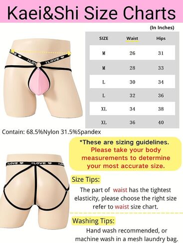 Kaei&Shi Sexy Mens Lingerie, Love Logo, Jock Strap, Cutout G String Thong in Saudi Arabia