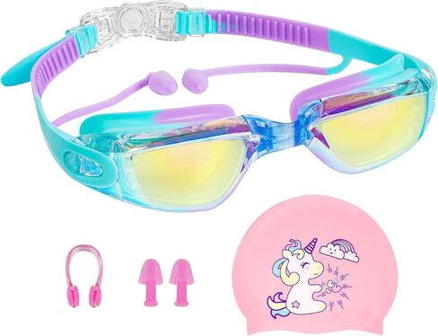 Kids Swim Goggles, Hd wide Angle, Anti-Fog Waterproof and Anti-UV Swimming Goggles for Kids 3-16. in Saudi Arabia