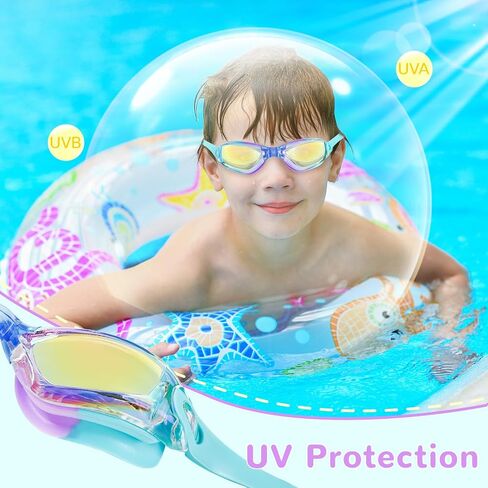 Kids Swim Goggles, Hd wide Angle, Anti-Fog Waterproof and Anti-UV Swimming Goggles for Kids 3-16. in Saudi Arabia