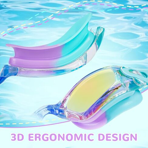 Kids Swim Goggles, Hd wide Angle, Anti-Fog Waterproof and Anti-UV Swimming Goggles for Kids 3-16. in Saudi Arabia