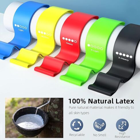 Resistance Loop,Exercise Workout Bands for Women and Men,Set of 5 Stretch Bands for Booty Legs,Best Therapy Elastic Bands for Knee,Pilates Flexible Bands, Yoga Home Fitness, Pull up Bars in Saudi Arabia