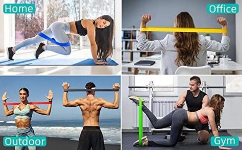 Resistance Loop,Exercise Workout Bands for Women and Men,Set of 5 Stretch Bands for Booty Legs,Best Therapy Elastic Bands for Knee,Pilates Flexible Bands, Yoga Home Fitness, Pull up Bars in Saudi Arabia