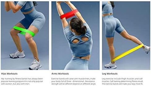 Resistance Loop,Exercise Workout Bands for Women and Men,Set of 5 Stretch Bands for Booty Legs,Best Therapy Elastic Bands for Knee,Pilates Flexible Bands, Yoga Home Fitness, Pull up Bars in Saudi Arabia