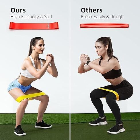 Resistance Loop,Exercise Workout Bands for Women and Men,Set of 5 Stretch Bands for Booty Legs,Best Therapy Elastic Bands for Knee,Pilates Flexible Bands, Yoga Home Fitness, Pull up Bars in Saudi Arabia