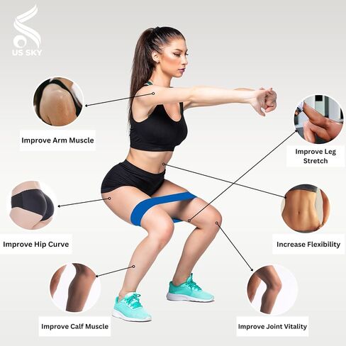 Resistance Loop,Exercise Workout Bands for Women and Men,Set of 5 Stretch Bands for Booty Legs,Best Therapy Elastic Bands for Knee,Pilates Flexible Bands, Yoga Home Fitness, Pull up Bars in Saudi Arabia