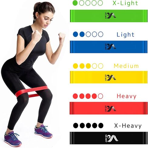 Resistance Loop,Exercise Workout Bands for Women and Men,Set of 5 Stretch Bands for Booty Legs,Best Therapy Elastic Bands for Knee,Pilates Flexible Bands, Yoga Home Fitness, Pull up Bars in Saudi Arabia