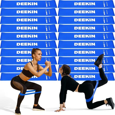 Deekin 20 قطعة من أربطة المقاومة المقاومة للتمارين الرياضية ومعدات التمرين شريط مطاطي للنساء والرجال للياقة البدنية المنزلية وصالة الألعاب الرياضية واليوجا in Kuwait