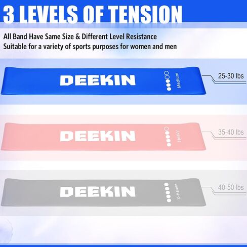 Deekin 20 قطعة من أربطة المقاومة المقاومة للتمارين الرياضية ومعدات التمرين شريط مطاطي للنساء والرجال للياقة البدنية المنزلية وصالة الألعاب الرياضية واليوجا in Kuwait