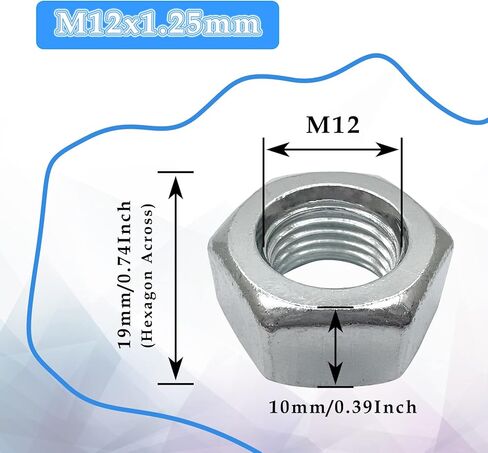 NGe 15 قطعة M12 x 1.25 مللي متر صواميل سداسية الملعب، صواميل سداسية مترية دقيقة in Kuwait