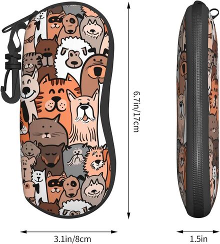 Soft Sunglasses Case for Men Women, Ultra Light Neoprene Zipper Eyeglass Portable Glasses Case with Belt Clip in Saudi Arabia