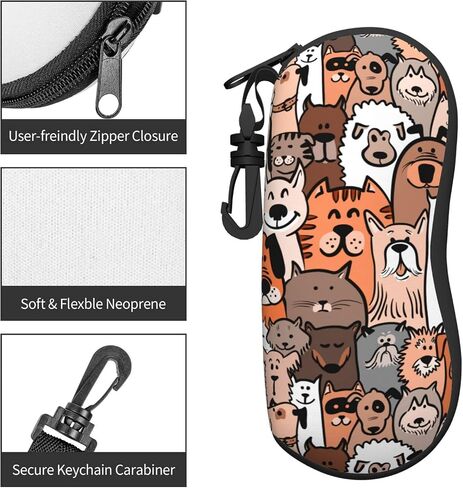 Soft Sunglasses Case for Men Women, Ultra Light Neoprene Zipper Eyeglass Portable Glasses Case with Belt Clip in Saudi Arabia