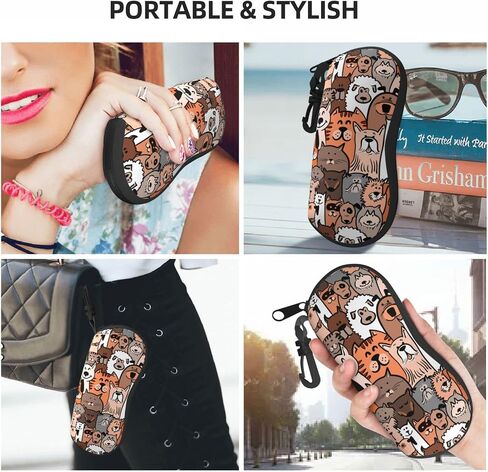 Soft Sunglasses Case for Men Women, Ultra Light Neoprene Zipper Eyeglass Portable Glasses Case with Belt Clip in Saudi Arabia