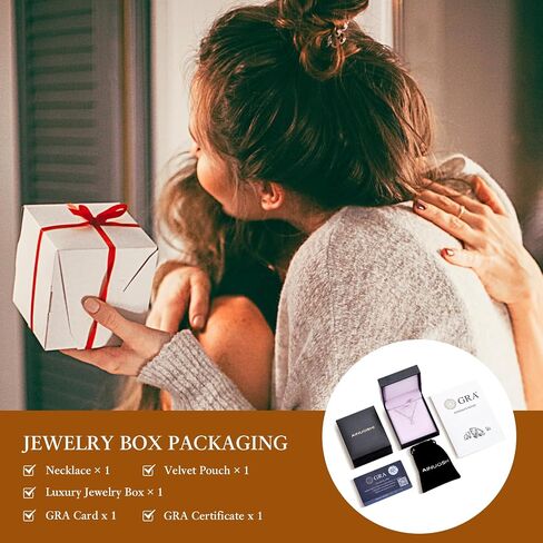 AINUOSHI Moissanite Initial Necklace for Women, 925 Sterling Silver Letter A-Z Necklace with 14K White Gold Plating, Christmas Mothers Day Birthday Gifts for Women Mom Wife Jewelry Box Packed in Kuwait